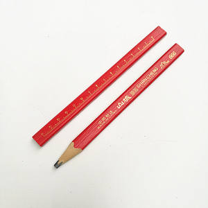 Crayon de charpentier en bois de couleur rouge standard, logo personnalisé, promotionnel, pour le travail du bois - Product Image 4