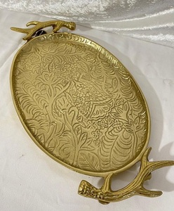 Multipurpose Aluminum Serving <b>Tray</b> for Breakfast <b>Tea</b> Coffee Desserts and Everyday Kitchen Serving Needs - Product Image 1