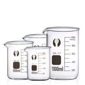 Becher di Misurazione in Vetro Borosilicato <span class=keywords><strong>3.3</strong></span> a Parete Spessa e Bocca Larga con Scala Chiara, Fornitore Personalizzato per Laboratori Chimici - Product Image 1