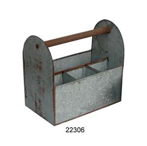 Caddy-Mesa retro Vintage de sal y pimienta galvanizada para granja, utensilios de cocina, venta al por mayor - Product Image 5