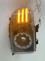 Ensemble de phares LED personnalisés Land Cruiser LC7 avec anneaux lumineux Angel Eyes, modèles 2007-2023, avec guides de lumière jaunes ou blancs.