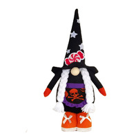 Nouveauté Gnome d'Halloween avec chapeau de sorcière Jouet en peluche Halloween Poupée naine sans visage pour enfants Cadeau Décorations d'Halloween