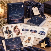 Cartes à Jouer Personnalisées Saint-Valentin Nuit Céleste pour Couples : Interactions Romantiques, Piques de Conversation, Défis pour Soirées Romantiques