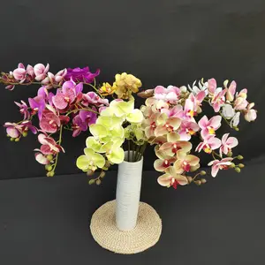 Impressão 3D 10 flores 2 garfos phalaenopsis mão orquídea casamento decoração de casa flores de simulação