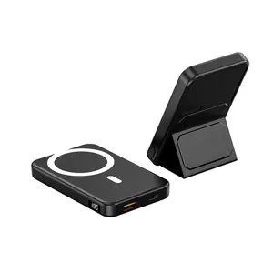 Портативное зарядное устройство PD20w, беспроводная Магнитная батарея типа литиевая батарея для iPhone 15 14 13 12 Pro Max поставляется с подставкой для телефона
