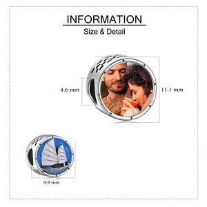 Tự làm vòng đeo tay chất lượng cao 925 Sterling Bạc cá nhân biển mùa hè dễ thương ảnh quyến rũ - Product Image 2