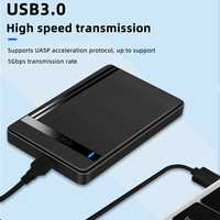 Boîtier externe pour disque dur/SSD SATA III USB 3.0 haute vitesse TISHRIC 2,5 pouces avec boîtier en plastique noir brossé