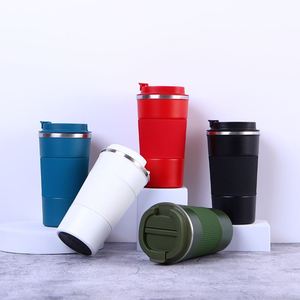 Custom Eco Friendly 380ML Silicone Sleeve <b>Coffee</b> Mugs Insulated Double Walled Stainless Steel Travel Cup Tumbler with Lid - Product Image 2