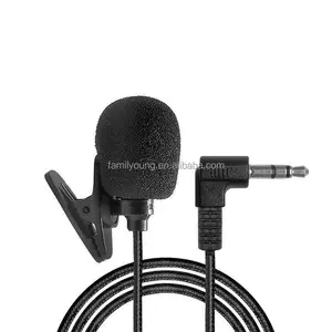 Mini-Microphone Lavalier à condensateur 3.5M, 90 degrés, 1.5mm, à Clip, enregistrement au revers, stéréo, tresse, filaire, pour téléphone, ordinateur portable, Studio