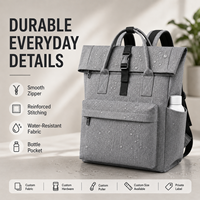 Mochila Simple de Gran Capacidad para Hombres y Mujeres, Bolsa para Portátil de Color Sólido, Versátil, para Estudiantes Universitarios