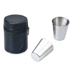 Modern European American Style 30ml Vacuum Stainless Steel Thickened Outdoor Portable Beer Mug PU Leather Cup Sleeve Wholesale - Product Image 3