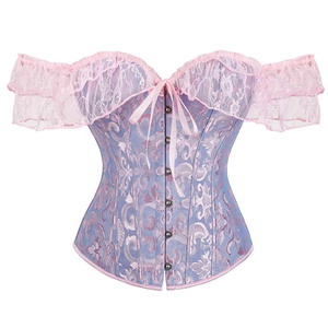 Wholesale Multicolor Adjustable Lace-up Corset Bustier <b>Top</b> Sets Overbust Tummy Control Waist Cincher with Hook Breathable Design - Product Image 2