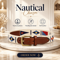 Ceinture en cuir personnalisée brodée à la main pour homme – Design original et durable – Idéal pour la Saint-Valentin