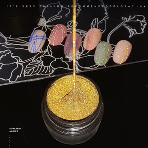 Gel per Unghie Riflettente a 6 Colori, Smalto per Nail Art <span class=keywords><strong>con</strong></span> Effetto <span class=keywords><strong>Ragnatela</strong></span>, Gel Glitterato per Disegni - Product Image 4