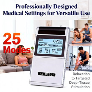 Krankenhausqualität OTC-Zertifiziert ISO 510K Hautfreundlicher Zweikanaliger 25-Modus <span class=keywords><strong>Meridian</strong></span> TENS-Massagegerät für Körper Notfall-Schmerzlinderung - Product Image 2