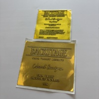 Étiquette métallique gaufrée autocollante personnalisée, finition dorée, autocollant de logo de marque alimentaire