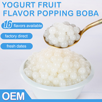 2025 OEM plusieurs saveurs yaourt litchi mangue sans sucre gelée éclatement boule de jus petite bulle Bobas perle thé Popping Boba