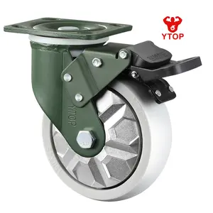 YTOP 4 5 6 8 Inch Heavy Duty Swivel Castor White Pa Nylon Caster Wheel For Industrial