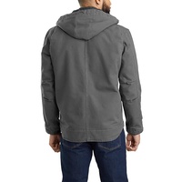 Blouson Bomber d'Hiver Homme Personnalisé OEM, Coupe Décontractée, en Duvet Lavé, Noir, Style Utilitaire, Tendance