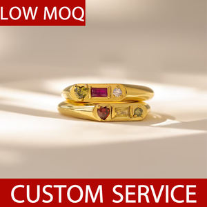 Bague de fiançailles personnalisée en moissanite pour femme, couleur or, acier inoxydable plaqué argent, cœur, luxe, bague <span class=keywords><strong>Hert</strong></span> - Product Image 1