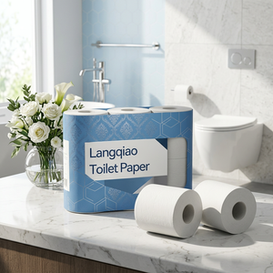 Reliable Structure Lint Free Langqiao <strong>Toilet</strong> Paper 2 Ply Compostable <strong>Toilet</strong> <strong>Roll</strong> for Extended Stay Apartment and Rental Home - Product Image 1