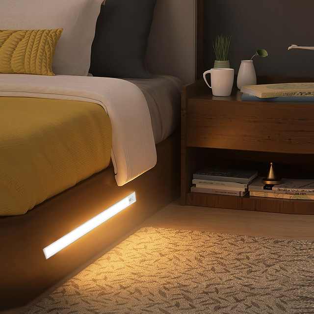 40 LED Rechargeable Motion Sensor Light Indoor Magnetic Dimmable Closet Lights Wireless Under Counter Lights for Kitchen Stairs