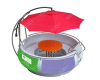 Bateau de barbecue flottant pour l'extérieur, restaurant flottant sur l'eau, épaisseur LLDPE, bateau citrouille, capacité 6-8 personnes, bateau de barbecue flottant à vendre