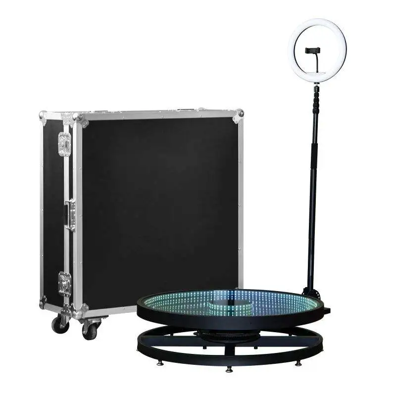 2022 Agreat Photo Stand 360 Degrés Led Caméra Spin Photo Booth Automatique Photobooth Boîtier Contexte 360 rotation photo Booth
