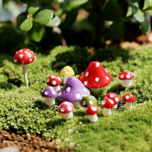 8 Buah Miniatur Taman Peri Dekorasi Taman Jamur Mini Kerajinan Jamur Resin Patung Peri Miniatur Manualidades - Product Image 3