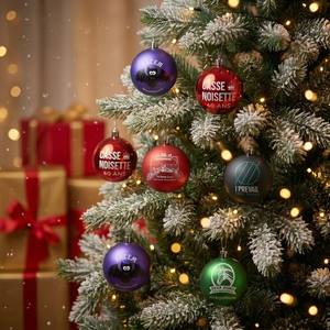 <strong>Customized</strong> Brand Gifts <strong>Custom</strong> LOGO Print <strong>Baubles</strong> Personalized Christmas Ornament Ball With Your Logo Sign Pattern Picture - Product Image 6