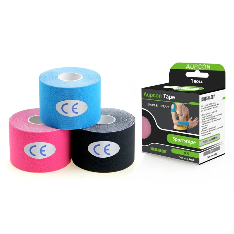 OEM Accepted Waterproof Cotton Elastic Sports Kinesiology Muscle Tape Wholesale Kinesiology Tape