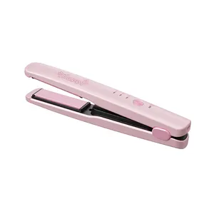 New arrival custom colors logo portable USB rechargeable cordless hair iron wireless stylish mobile mini straightener