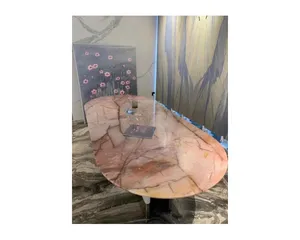 Quartzite Comopolitan Stone For Table Design Pink Rose Red Nature Stone Table Top