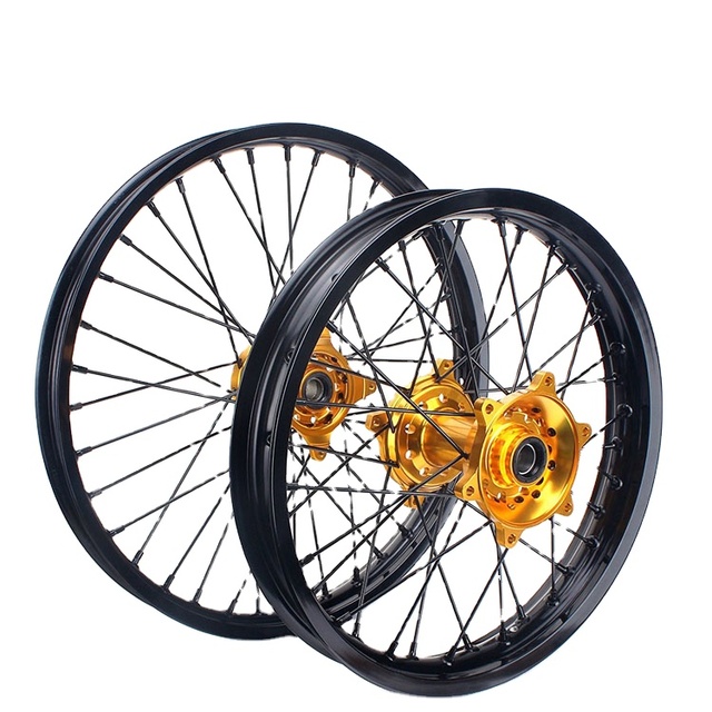 Wheel 1.40X14 Universal Motorcycle Black Rim Forged Motocross Wheel Set