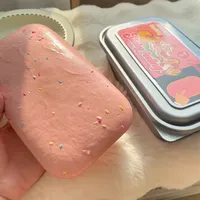 Jouet anti-stress en PU à remontée lente, boule collante en boîte, unisexe 14 ans et plus, saveurs gâteau aux fraises, beurre, crème glacée, fromage