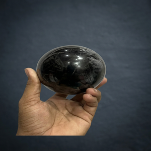 Esfera de Cristal Tallada de Ágata Negra Natural Grande – Piedra Preciosa Curativa, Decoración para el Hogar, Regalo para el Día de la Madre - Product Image 3