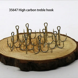 Siêu sắc nét ba móc biển giải quyết phụ kiện thép carbon câu cá treble móc - Product Image 5