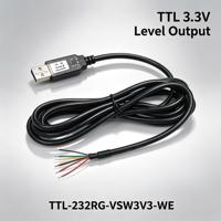 Câble convertisseur série USB vers TTL UART TTL-232RG-VSW3V3-WE, puce FT232RQ d'origine, niveau logique 3,3 V, câble de téléchargement et de débogage USB 2.0