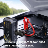 Démarreur de moto portable 2-en-1 avec gonfleur de pneus, batterie externe 8000 mAh, compresseur d'air 150 PSI, arrêt automatique intelligent, charge rapide USB-C