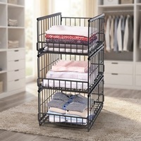 Multifunctionele 3-laags stapelbare draadrek met wielen voor het organiseren van badkamer- en keukenartikelen