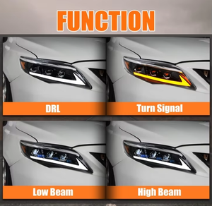 ไฟหน้า LED สีดำสำหรับ Toyota Corolla 2011-13 พร้อมเลนส์โปรเจคเตอร์แบบใส ชุดเปลี่ยนคู่ - Product Image 1
