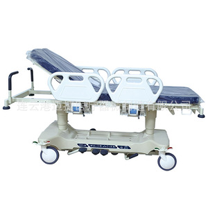 Carrito de Hospital con Cuatro Barandas de Seguridad, Empujador Hidráulico, Altura Ajustable, con Bloqueo Central y 4 Ruedas, Diseño Moderno en Plástico - Product Image 1
