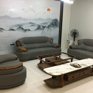 Mới Đến Hiện Đại Đồ Nội Thất Nhà Mới Nhất Thiết Kế Tối Giản Ghế Mô hình Grey Cắt Da Phòng Khách Sofa Set - Product Image 1