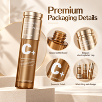 Botol Kosmetik Kaca Kosong & Set Stoples Krim Kemasan Perawatan Kulit Amber dengan Tutup Emas Logo Kustom OEM ODM Grosir