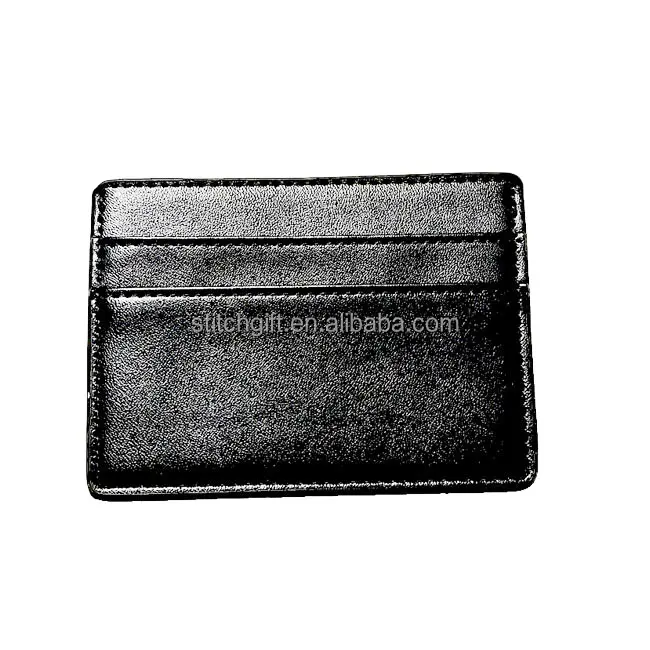 OEM custom high quality PU leather card wallet credit case sleeve card holder
