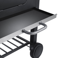 Barbecue à charbon de bois professionnel pour extérieur, grand modèle épaissi en acier au carbone noir pour patio et cour