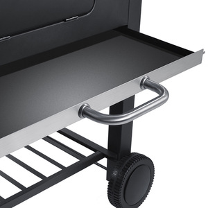 Parrilla de Carbón para Exteriores, Parrilla Profesional de Acero al Carbono Negro, Grande, Reforzada, para Patio - Product Image 6