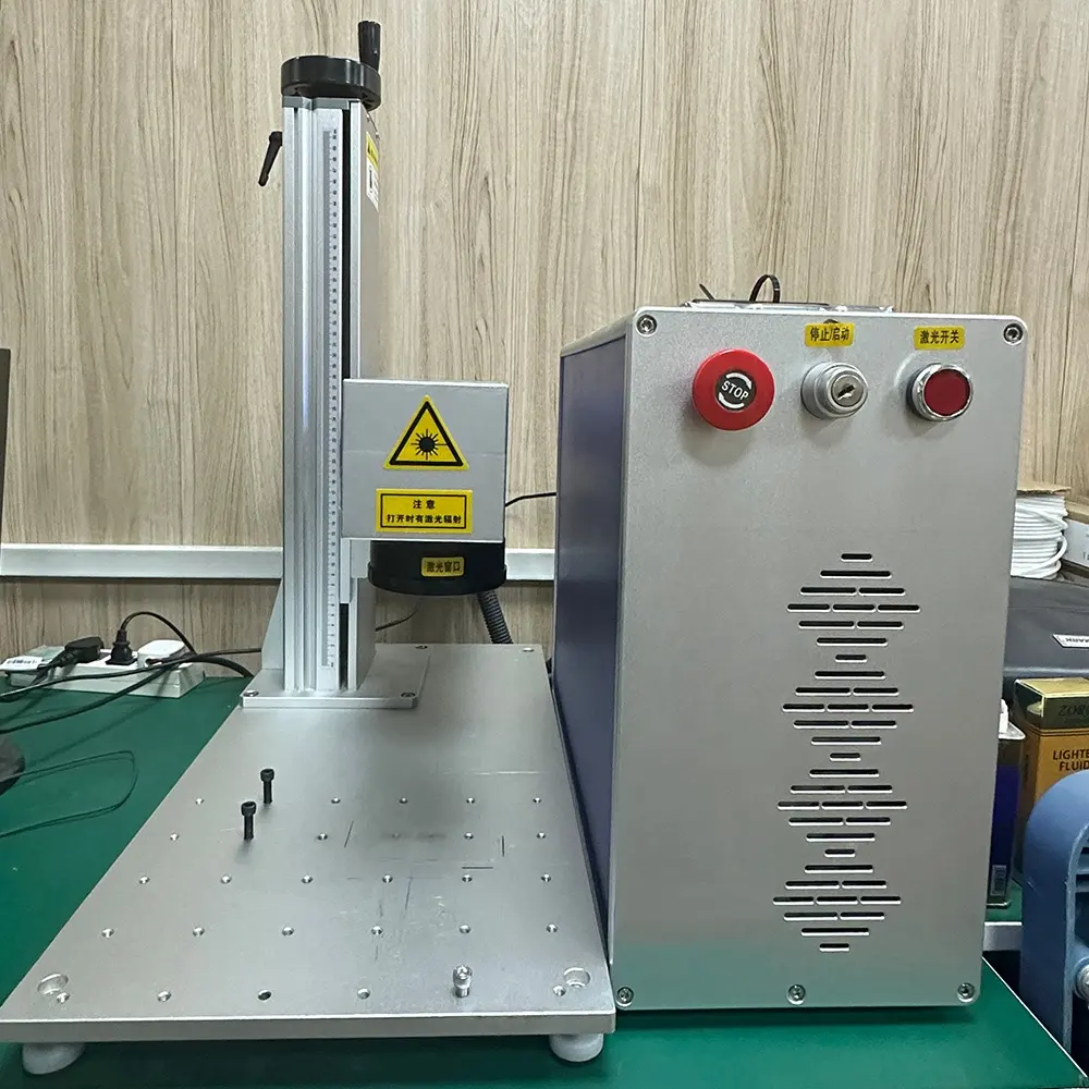 Máquina de corte de metal portátil para impressão de logotipo a laser de fibra 20W