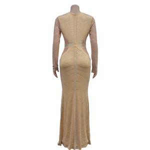 Abito Aderente Sexy da Festa con Scollo a V e Paillettes per Donna, <span class=keywords><strong>Moda</strong></span> Trendy - Product Image 5