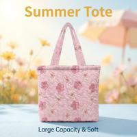 Sac fourre-tout décontracté matelassé écologique pour le dropshipping (MOQ1) – Motif léopard et fleur d'hibiscus, avec fermeture éclair, portable, pour l'hiver et le printemps